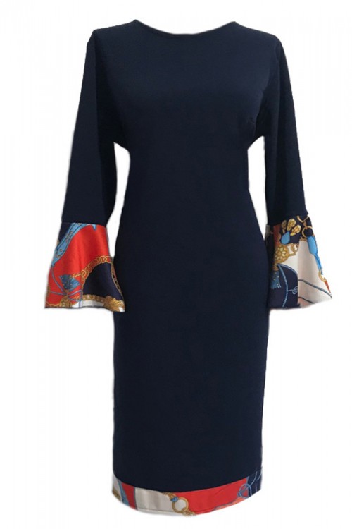 Rochie bleumarin cu maneci...